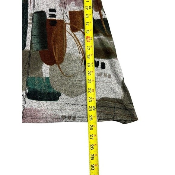 Jess & Jane Cowl Neck 3/4 Sleeve Artsy Abstract Print Tunic Top Size Small - Picture 8 of 10